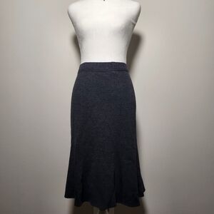 ST. JOHN Gray Wool Panel Skirt 8